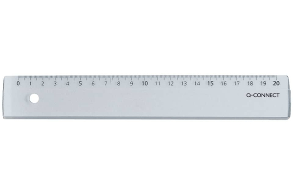 Righello Q-Connect trasparente 20 cm  KF00586