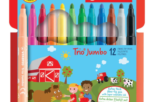 Pennarelli Stabilo Trio Jumbo tratto 3 mm confezione da 12 - 380/12