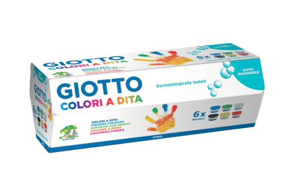 Colori a dita GIOTTO assortiti  6 vasetti da 100 ml - 534100