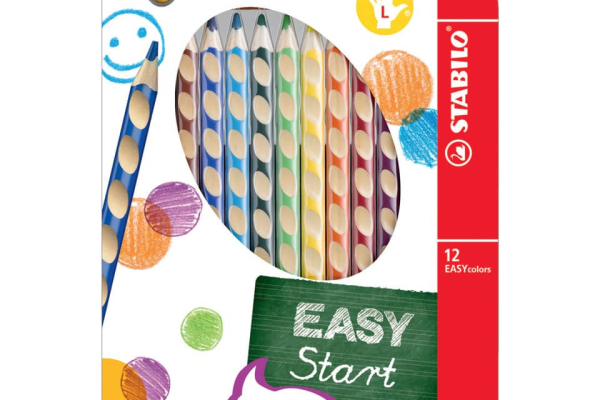 Matite colorate Stabilo EASYcolors per mancini assortiti astuccio da 12 - 331/12