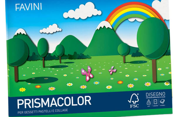 Album da disegno FAVINI PRISMACOLOR in cartoncino monoruvido 5 colori assortiti 128 g/m² 24x33cm - A12X244