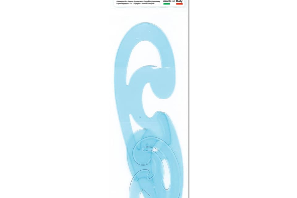 Set curvilinee ARDA Serie Tecnoschool polistirolo termoresistente azzurro trasparente  Conf. 3 pezzi - 41200