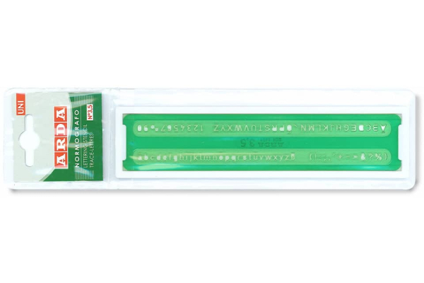 Normografo ARDA Norme Uni K-resin caratteri 3,5mm 30035