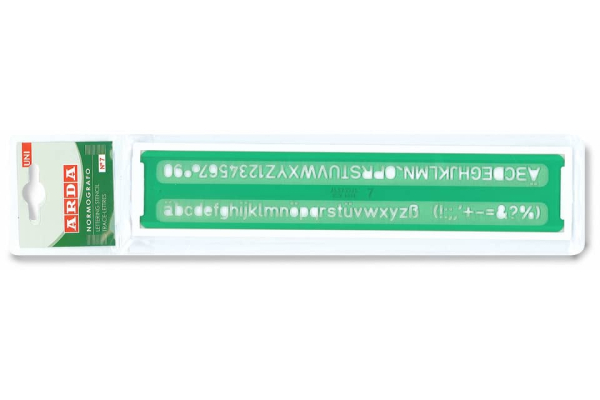 Normografo ARDA Norme Uni K-resin caratteri 7mm 3007