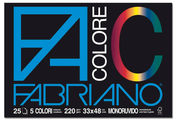Album da disegno Fabriano FACOLORE 24x33 cm 220 g/m² 25 5 colori 65251524