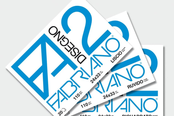 Album da disegno Fabriano F2 a punti metallici 110 g/m² 24x33 cm 20 ff. ruvidi - 04004110