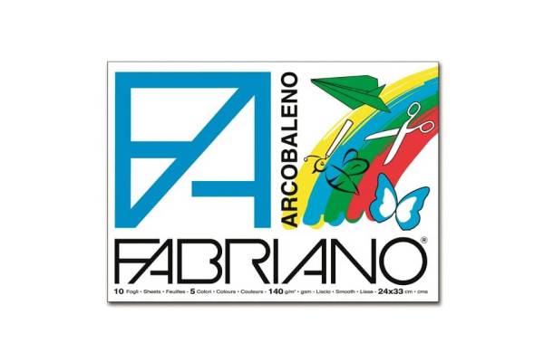 Album da disegno Fabriano ARCOBALENO 140 g/m² 10 24x33 cm 2 fogli x colore 44312433