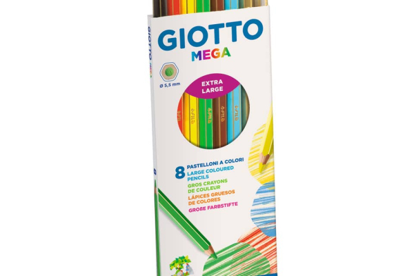 Matite colorate GIOTTO Mega assortiti  astuccio da 8 - 225400