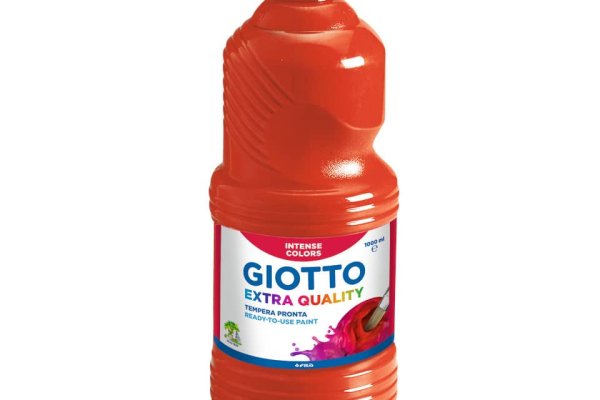 Tempera a base d'acqua GIOTTO Extra Quality flacone 1 lt rosso vermiglione 533407