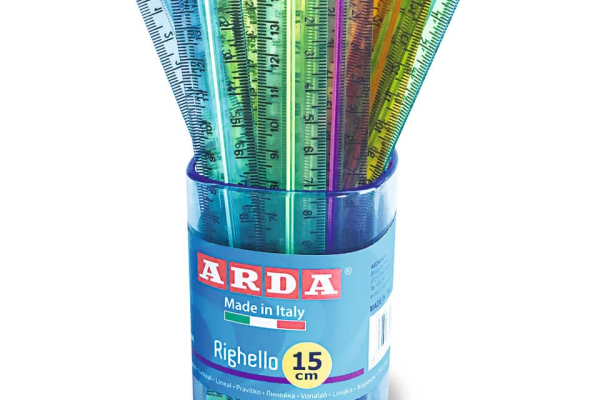 Righello ARDA Uni polistirolo colori assortiti Conf. 50 pezzi - 282C