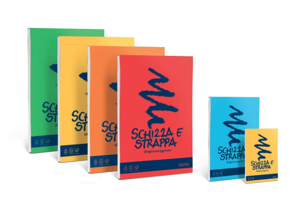 Album da disegno FAVINI SCHIZZA&STRAPPA in leggerissima carta naturale liscia 50 g/m² A3  1 blocco-150fg - A200703