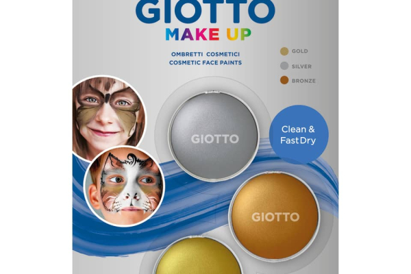 Tris ombretti cosmetici GIOTTO Make Up oro, argento, bronzo conf. 3 pezzi 475400