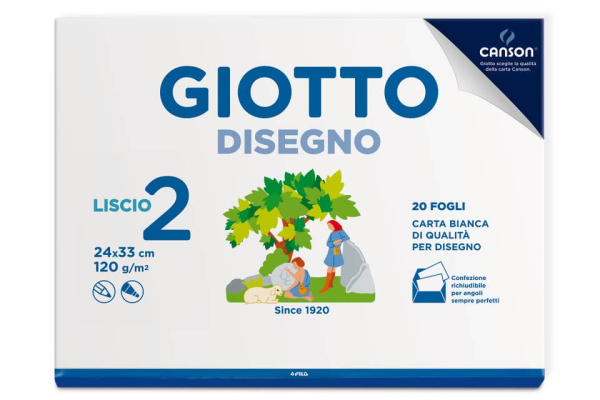 Album da disegno Giotto Disegno 2 120 g-  24x33 cm liscio - 20 fogli 583100