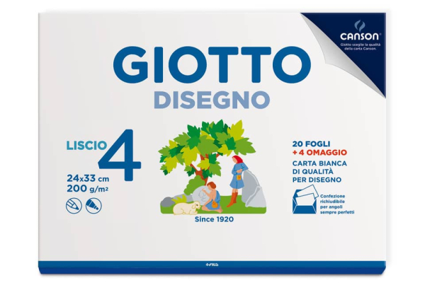 Album da disegno Giotto Disegno 4 200 g - 24x33 cm liscio 24 fogli 583500