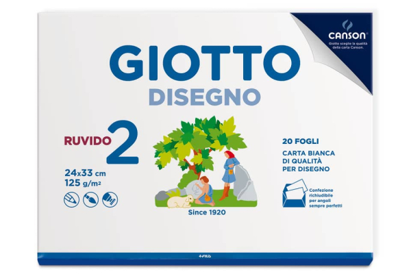 Album da disegno Giotto Disegno 2 125 g - 24x33 cm ruvido 20 fogli 583000
