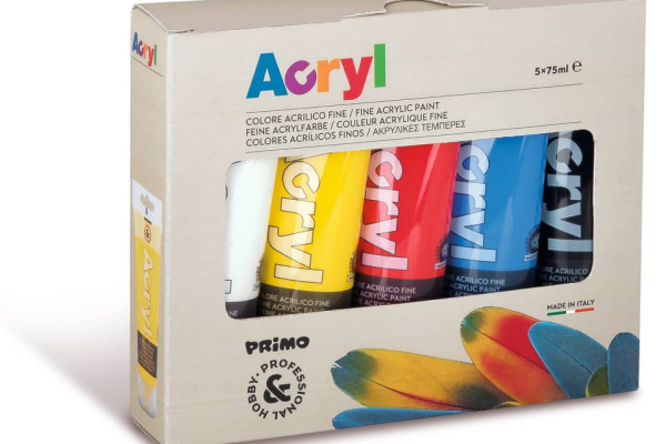 Colore acrilico fine Primo H&P 75 ml - Conf. 5 tubetti colori primari assortiti 421TATM5