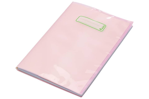 Copriquaderno con etichetta - coprimaxi A4 in Eco-Polietilene - 140 μm CoLibrì rosa - CM090TP