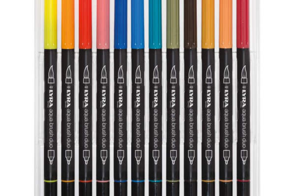 Pennarello punta fine AQUA BRUSH DUO colori assortiti Lyra confezione appendibile 24 pezzi - L6521240