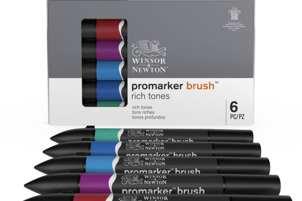 Set 6 pennarelli Winsor&Newton doppia punta brush colori forti assortiti 0290126