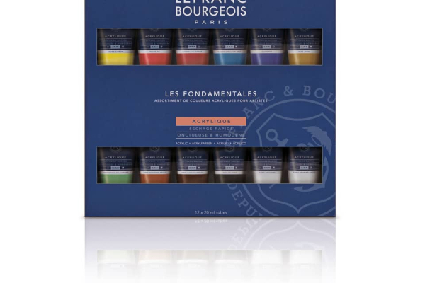 Vernice Acrilica fine in tubetto 20 ml - Lefranc Bourgeois - colori assortiti - Conf. 12 pezzi - 300341