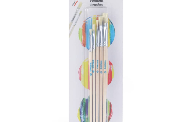 Blister 5 pennelli punta piatta Primo misura 0/2/4/6/8 1241BPQ